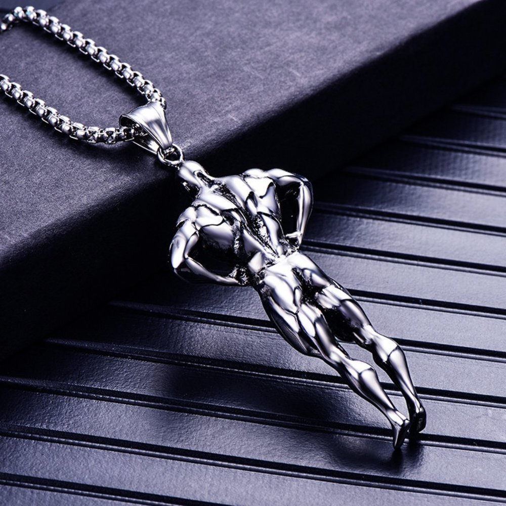 Retro Surgical Fitness Muscle Pendant Necklace For Women/Men, N90201p184 View 5